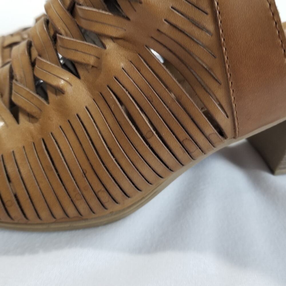 Rockport Womens 9.5 M Hattie Braid Sling Heeled Sandal, Tan Ankle Peep Toe Strap - Picture 11 of 12